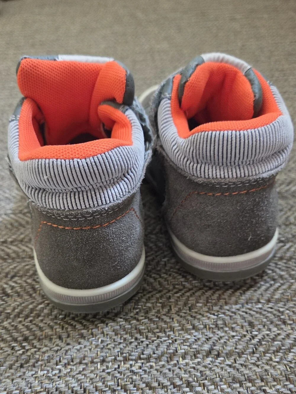 Nimrod Premium Kids Gray Suede Perforated Leather High Top Sneakers Size EU 26